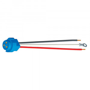 67002 - Stop Tail Turn Three-Wire Plug-In Pigtails for Male Pin Lights, 11" Long, Chassis Ground, Blunt Cut Wire
