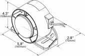 Haut-parleur à montage inversé, Choix de 107 dB ou 112 dB, 12V/24V Line Drawing vignette