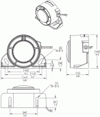 Grote product drawing - Multi-Frequency Backup Alarm Miniaturbild