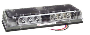 17" Low-Profile LED Mini Light bar, Clear Lens, Amber/White, Permanent Mount