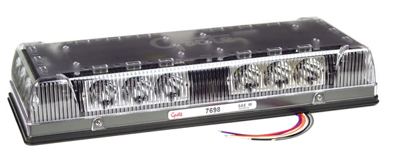 17" Low-Profile LED Mini Light bar, Clear Lens, Amber/White, Permanent Mount