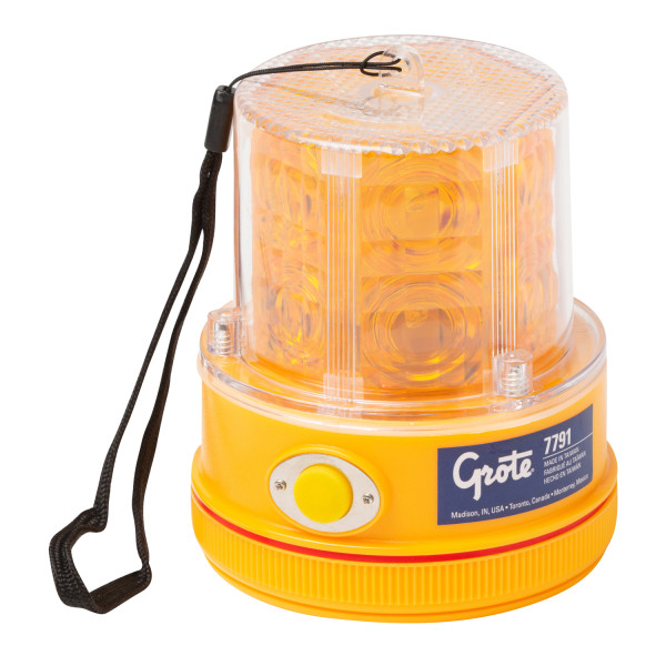 thumbnail image 2 of Grote 77913 Portable LED Warning Light - 360° Rotating Battery Operated Safety Beacon For Trucks, Trailers, Work Zones 2 of 11