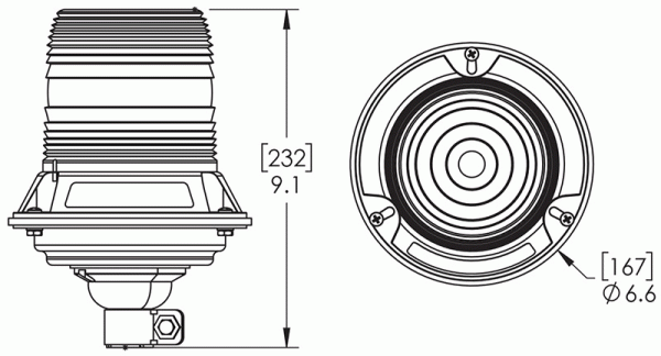 DIN Mount LED Beacon drawing