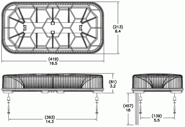 drawing of Led Mini Light Bar