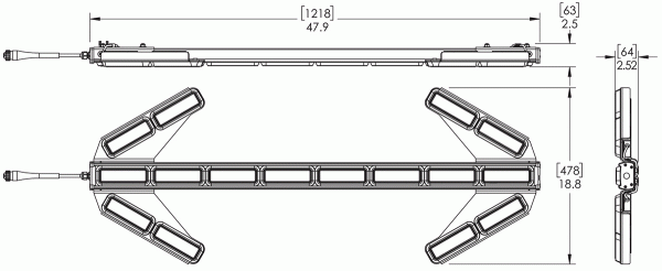 drawing of Large LED Traffic Director with Arrows