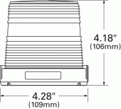 Amber 12-24V Compact Base Low Lens Line Drawing vignette