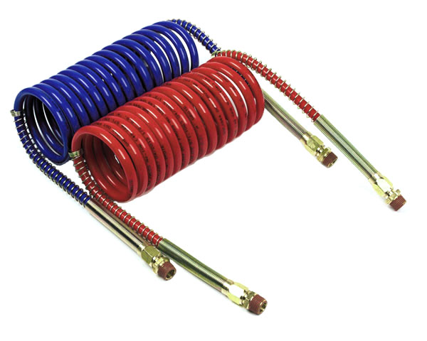 Coiled Air Hoses, Red and Blue, 2pk