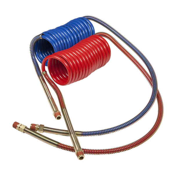 15' Heavy-Duty Coiled Air Hose Assembly w/40 in. Lead, Red #11-338