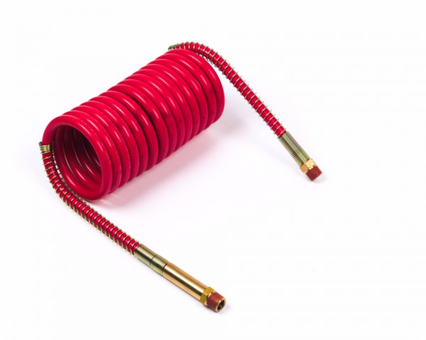 Red coiled air hose