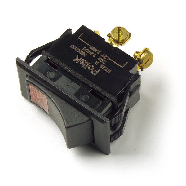 Yellow 3 Screw Illuminated Rocker Switch