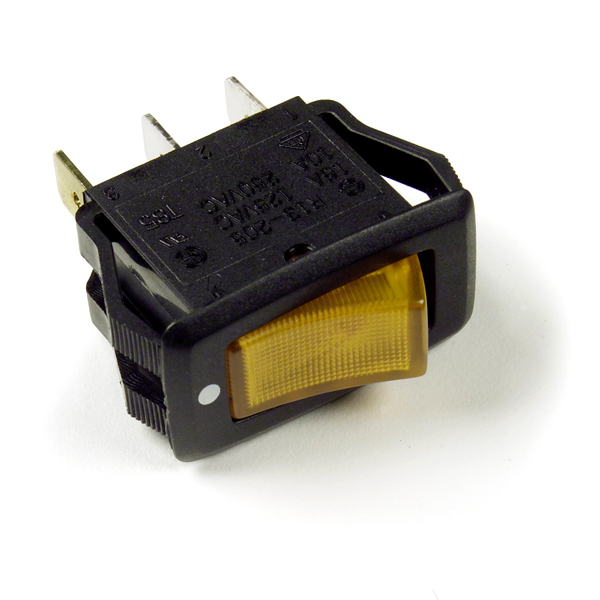 Yellow 3 Blade Illuminated Rocker Switch