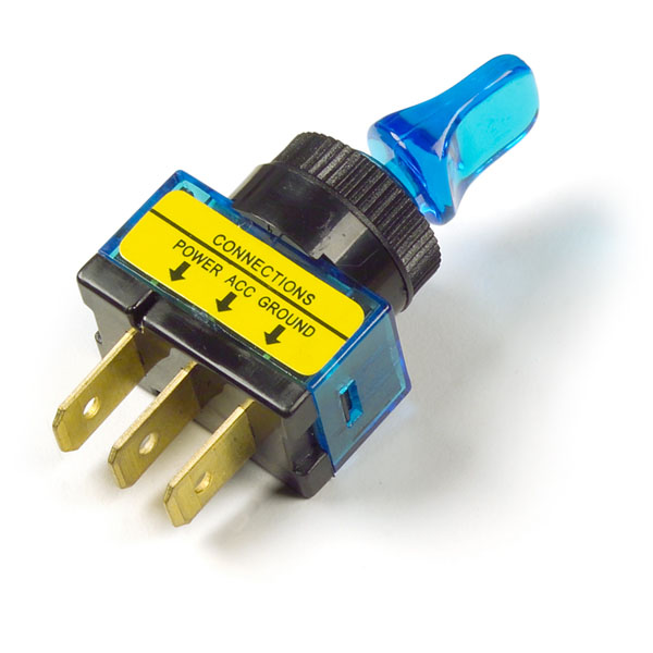 Blue Illuminated Duckbill Toggle Switch