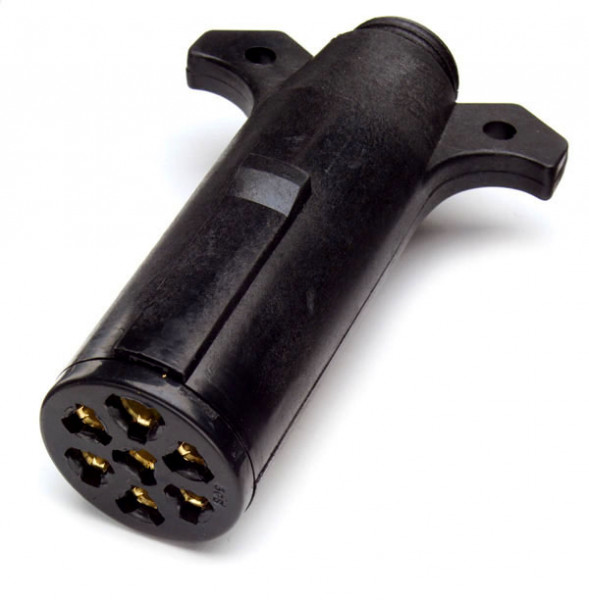 Heavy Duty 7-Way Nylon Plug Round Connectors With Brass Terminals, Prise seulement