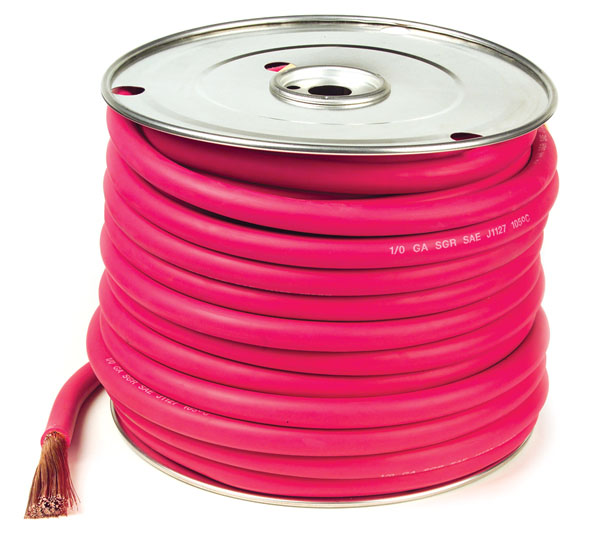 Red 100' Battery 2/0 Gauge Cable