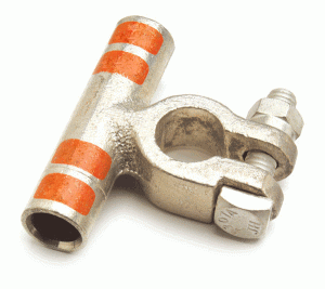 Positive 2/0 Gauge Flag Connector Clamp