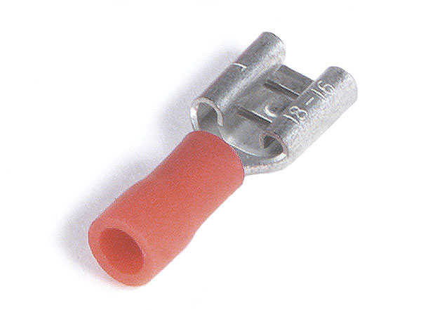 100 RED 22-16 GAUGE VINYL QUICK DISCONNECT FEMALE .110 TERMINAL CONNECTOR