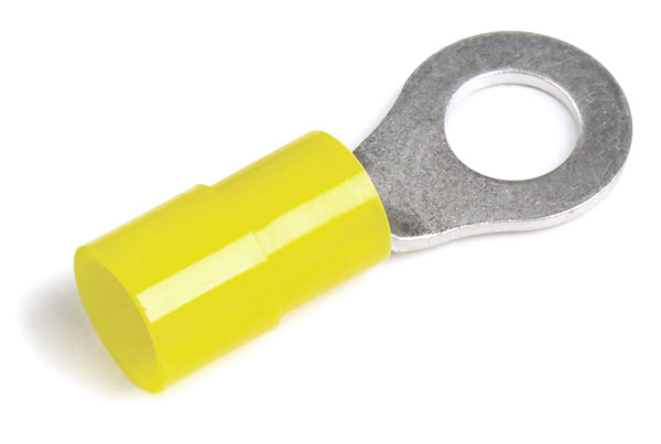 Terminales de anillo de nylon, Calibre 12 - 10, tamaño de la varilla roscada: 1/2", 50 u.