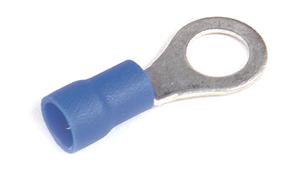 100 1/4" STUD BLUE RING TERMINALS 16-14 GAUGE ELECTRICAL WIRE CONNECTORS