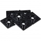 Black Double Screw Mounting Tie Base With Adhesive