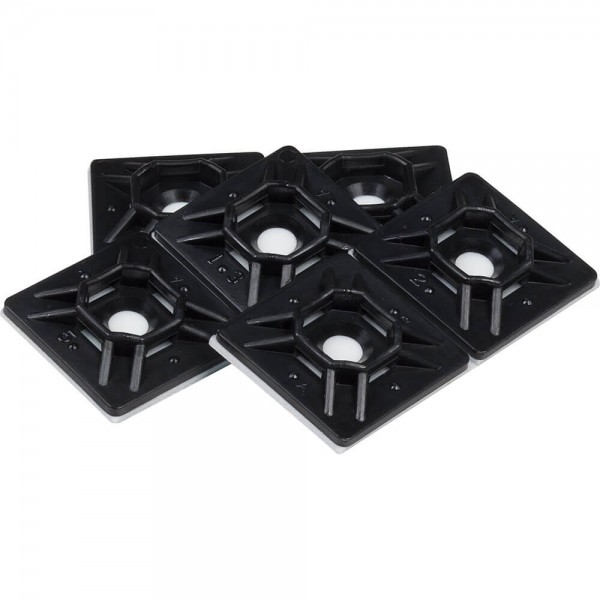 6033 Cable Tie Mounting Bases Double Screw With Adhesive Black 6033 Cable Tie Mounting Bases Double Screw With Adhesive Black