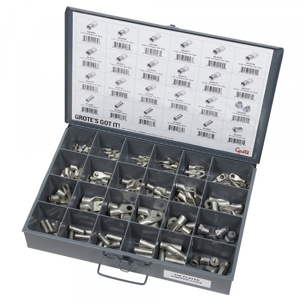 Tin Plated Copper Lug Assortment Tray