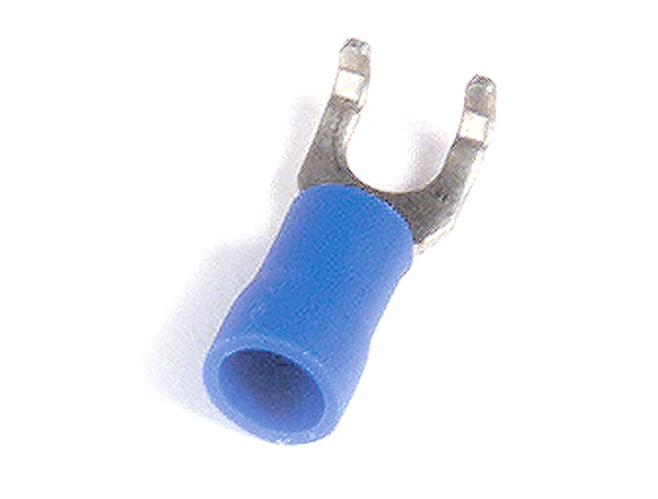 Vinyl Spade Terminals, 16 - 14 Gauge, #4 - 6 Stud Size Flanged, 15pk