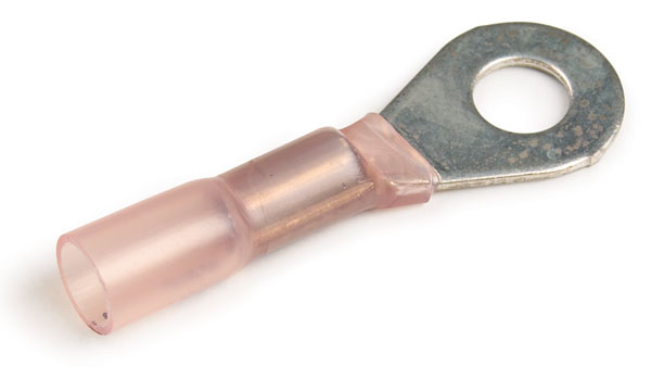 Terminal de type anneau de brasage thermorétractable, Calibre 20 - 18, Patte de 1/4 po, paquet de 25