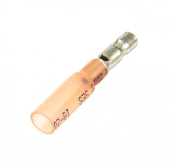 Heat Shrinkable Bullet & Receptacle Connectors, 22 - 18 Gauge, .180" Bullet Size, 15pk, Male