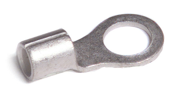 Uninsulated Ring Terminals, 6 Gauge, #10 Stud Size, 25pk