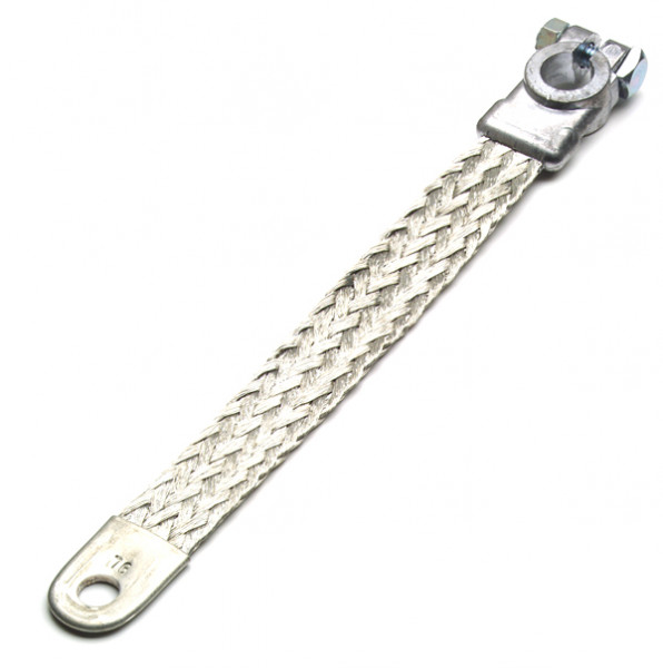 9" Clamp to Lug Braided Ground Strap