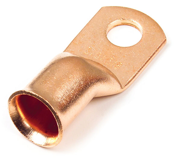 AUPROTEC 4x Cable Lugs 35 mm² AWG 2 hole M8 uninsulated SC Copper Tube Ring Terminals Crimp Lugs copper-tinned Electrical-Connectors