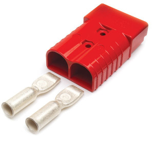 Conector con enchufe para cable de batería calibre 12-10, rojo