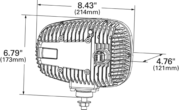 Heated LED Snow Plow Light Left/Driver Side Drawing