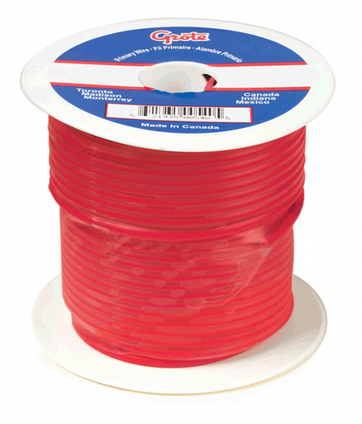 General Purpose Thermo Plastic Wire, Primary Wire Length 100', 6 Gauge