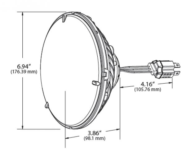 Dibujo del faro delantero de 7 pulgadas