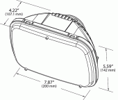 Grote product drawing - 5x7 LED Sealed Beam Headlight, 9–32 V Miniaturbild