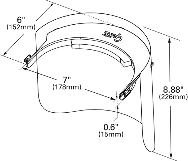 Protective face shield drawing