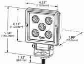 BriteZone™ LED Work Light, 1100 Lumens, Flood - Drawing thumbnail