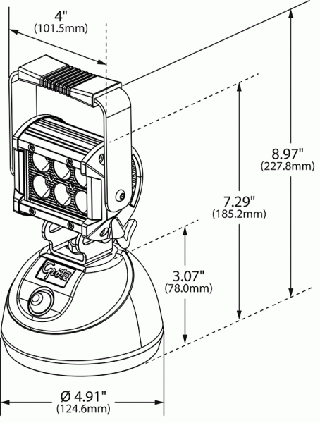 drawing of britezone handheld light