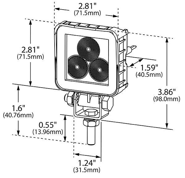 Grote product drawing - BZ601-5 - BriteZone™ LED Work Light