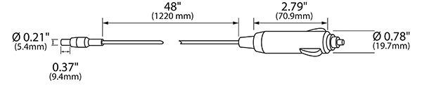 drawing of Car Charger for BZ401-5 or BZ501-5