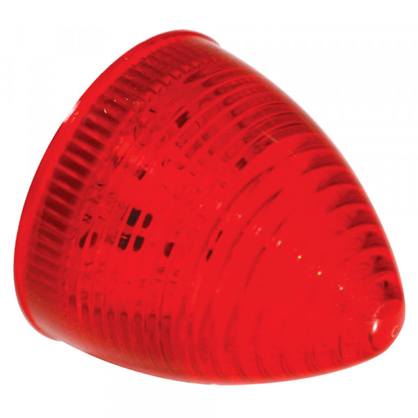 2 PK 2 INCH Clear Lens Red LED Beehive Light Cone Marker for Truck Trailer Rear 