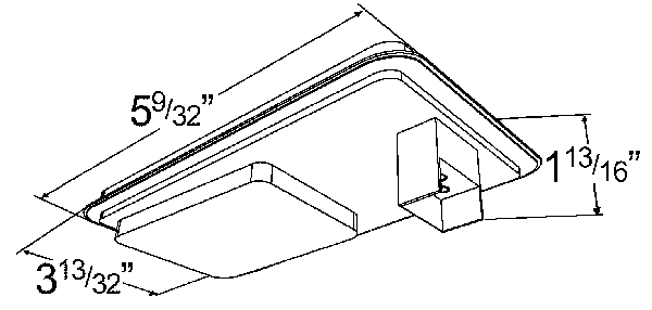 Grote product drawing - hi count rectangular led stop tail turn light