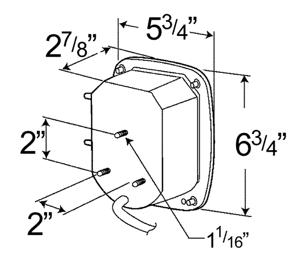 Grote product drawing - RH LED Stop Tail Turn Light