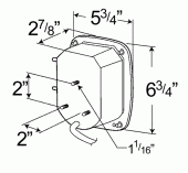 Grote product drawing - LH LED Tail Light with License Window  Miniaturbild