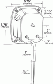 Grote product drawing - led stop tail turn light with side marker vignette