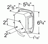 Grote product drawing - LH LED Stop Tail Turn Light with License Window & Side Marker thumbnail