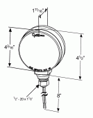 Grote product drawing - 4" hi count double face led light  vignette