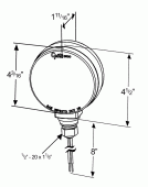 Grote product drawing - 4" hi count double face led light  Miniaturbild