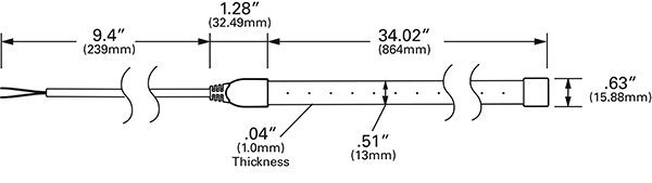 drawing of XTL led light strip